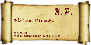 Mózes Piroska névjegykártya